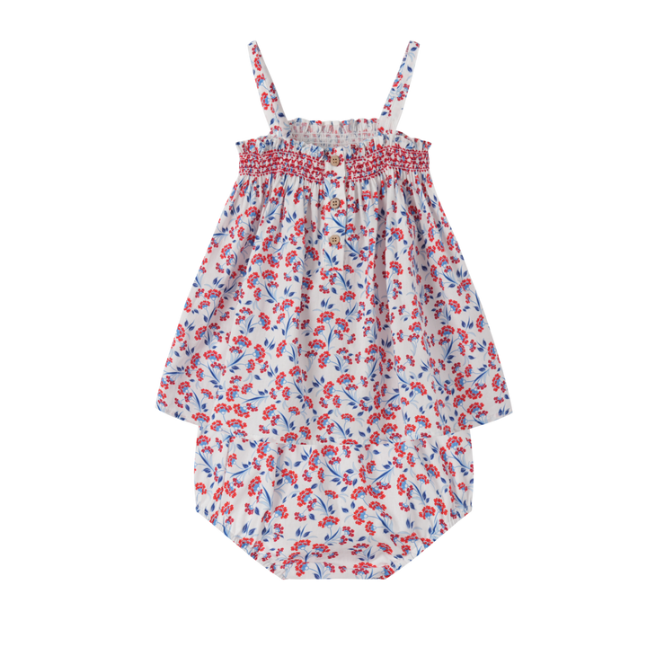 FLORAL SMOCKED BLOOMER SET-FLORAL MULTI