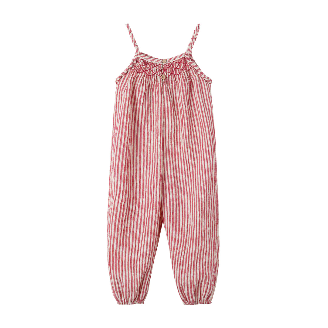 STRIPED LONG ROMPER WITH SMOCKING-STRIPED SHERBET