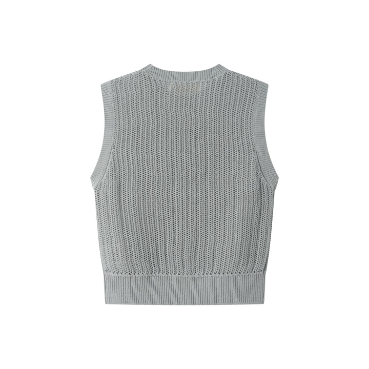 BOYS KNIT VEST-SAGE