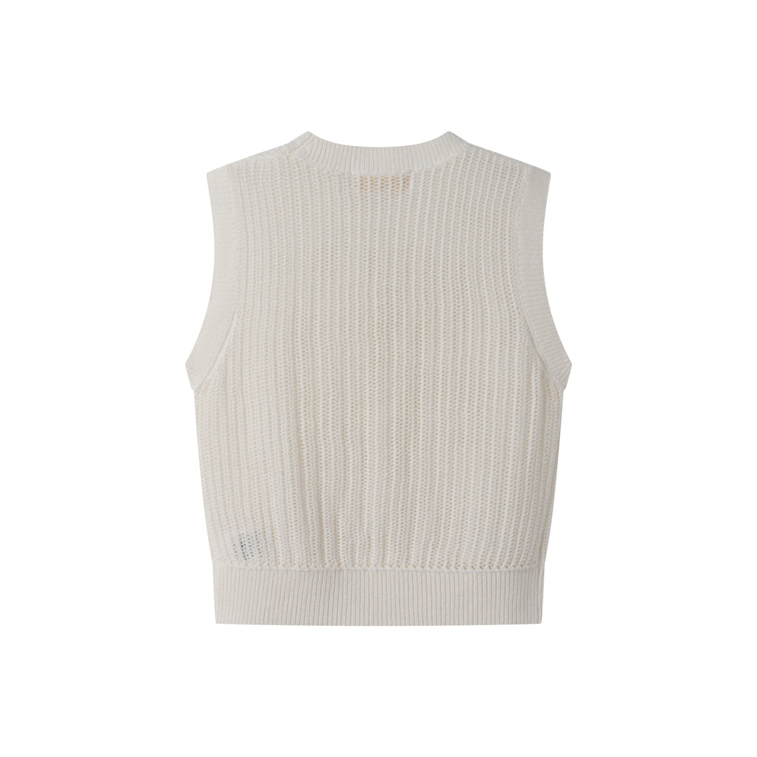 BOYS KNIT VEST-WHITE