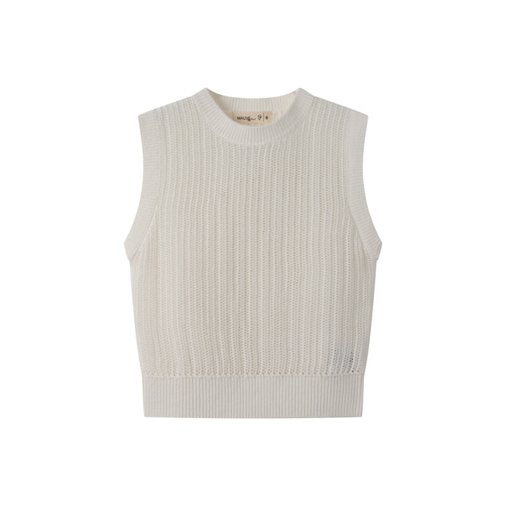 BOYS KNIT VEST-WHITE