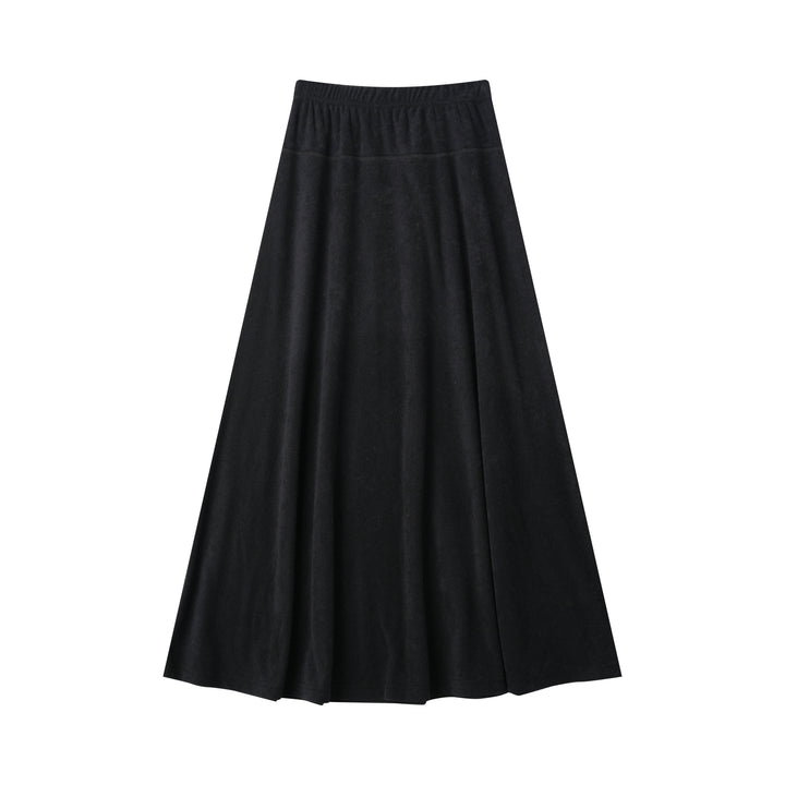 TERRY MAXI SKIRT-BLACK