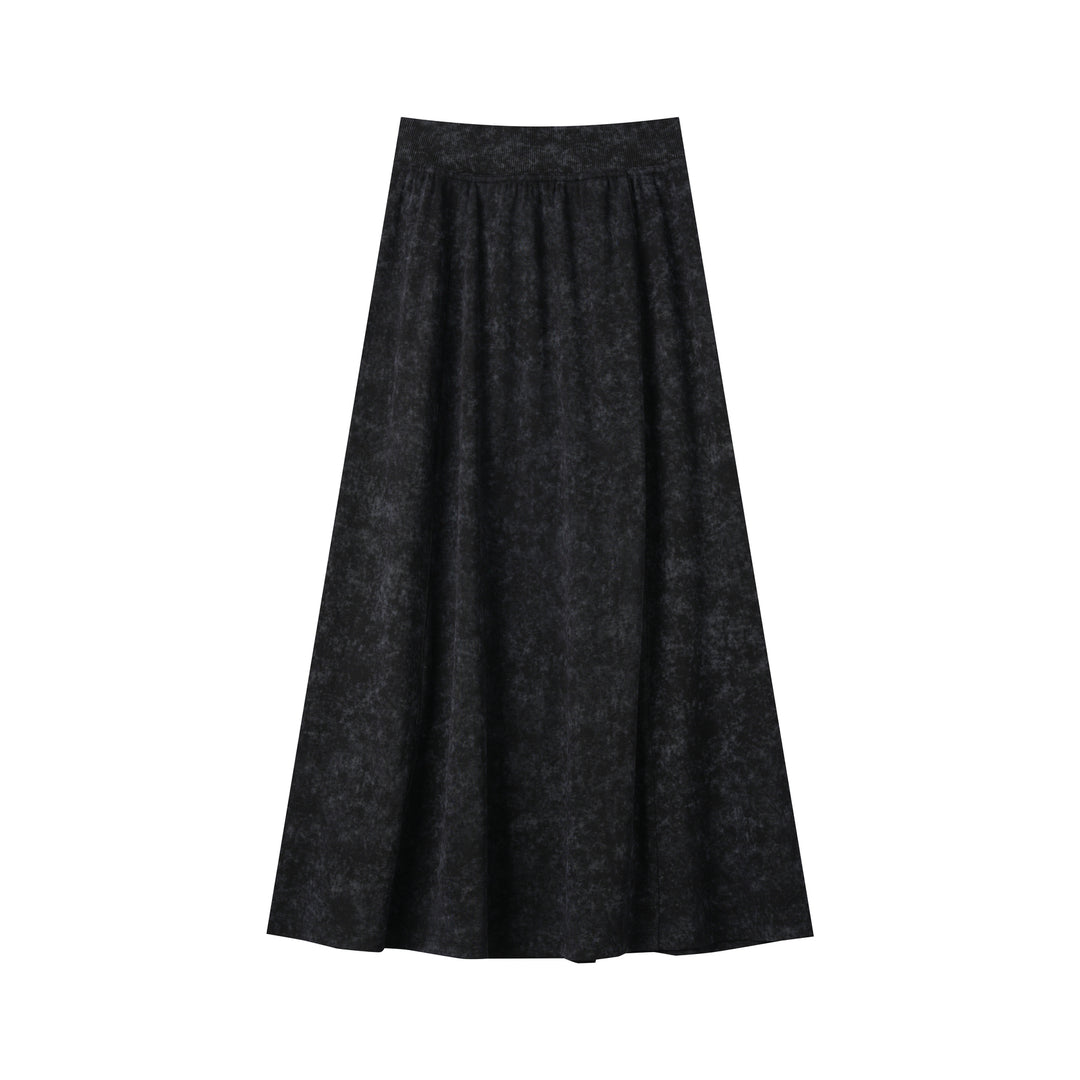 MIDI JERSEY SKIRT-BLACK