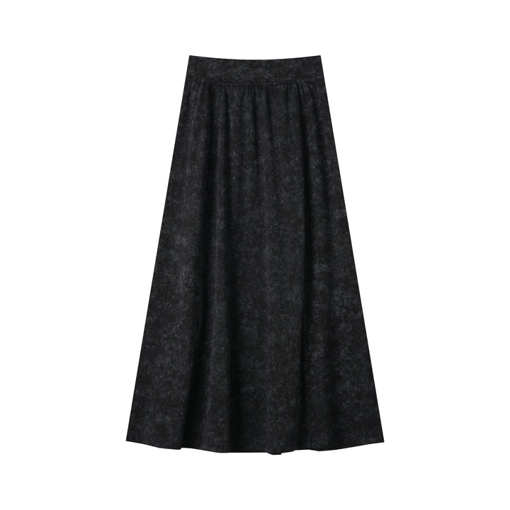 MIDI JERSEY SKIRT-BLACK