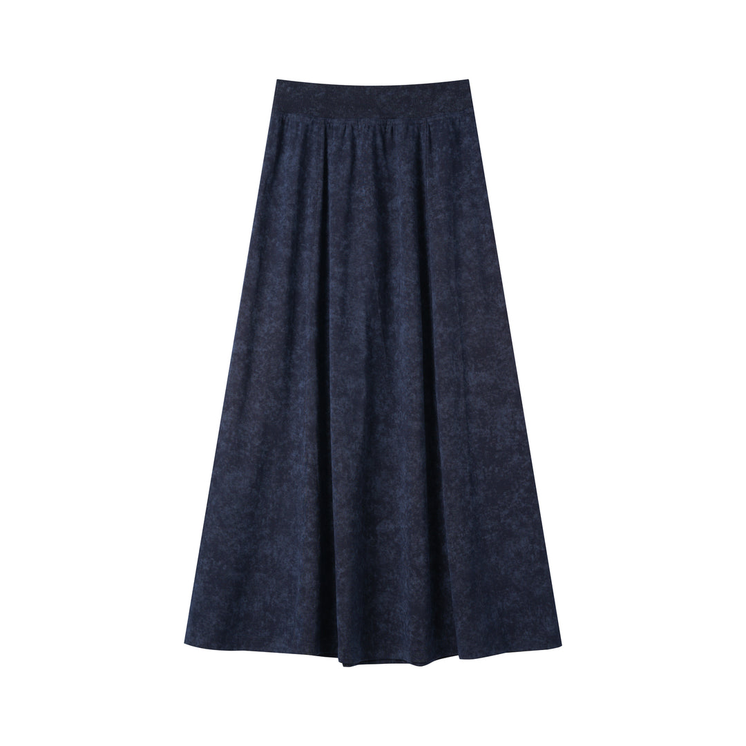 MIDI JERSEY SKIRT-NAVY