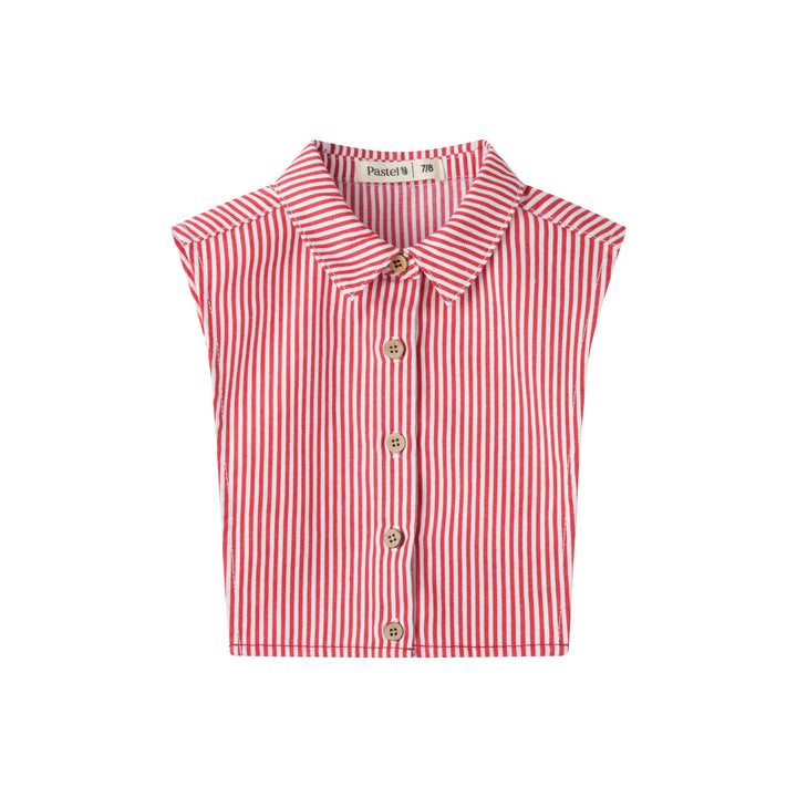 STRIPED BIB COLLAR-RED STRIPED