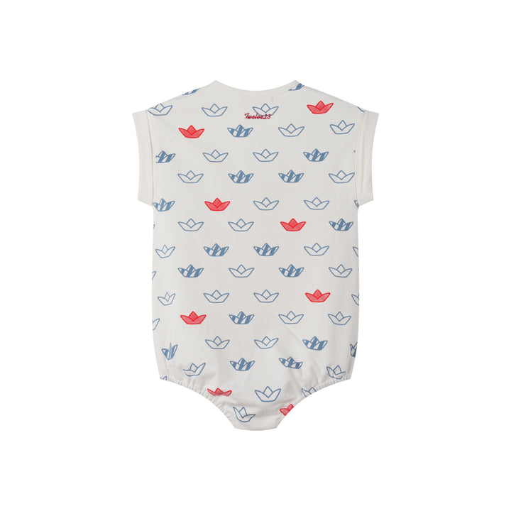 SAILING PRINT ROMPER-WHITE MULTI