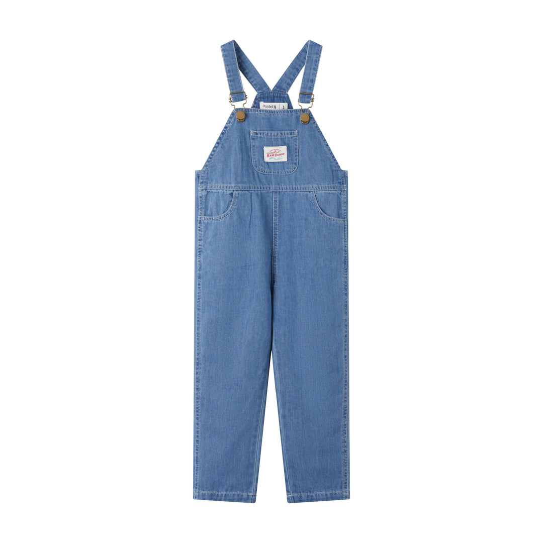 LONG ROMPER WITH CENTER POCKET-DENIM