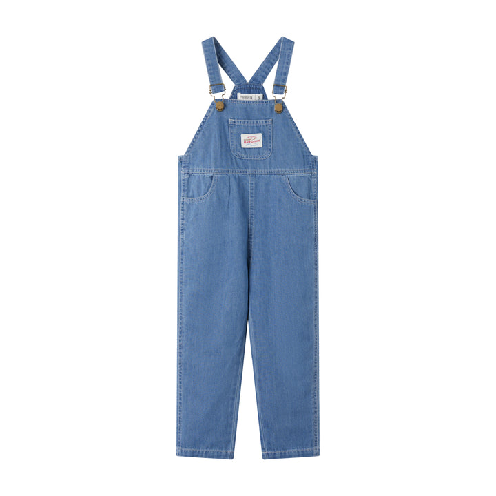 LONG ROMPER WITH CENTER POCKET-DENIM