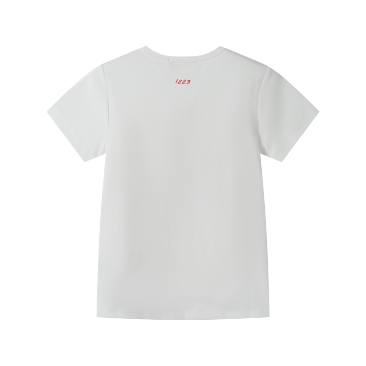 SHORT SLEEVE T-SHIRT WITH PLANTING PRINT-WHITE