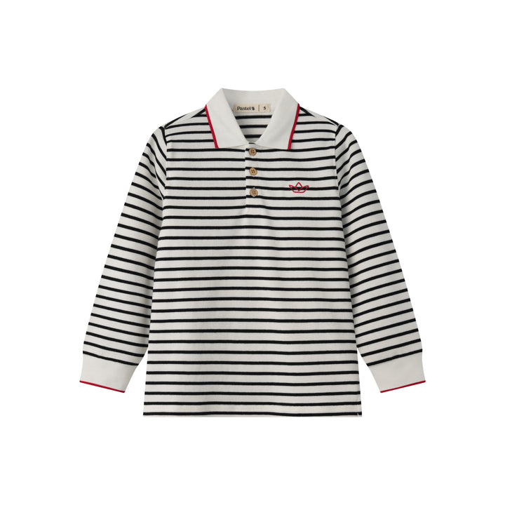 BOYS STRIPED POLO-BLACK STRIPED