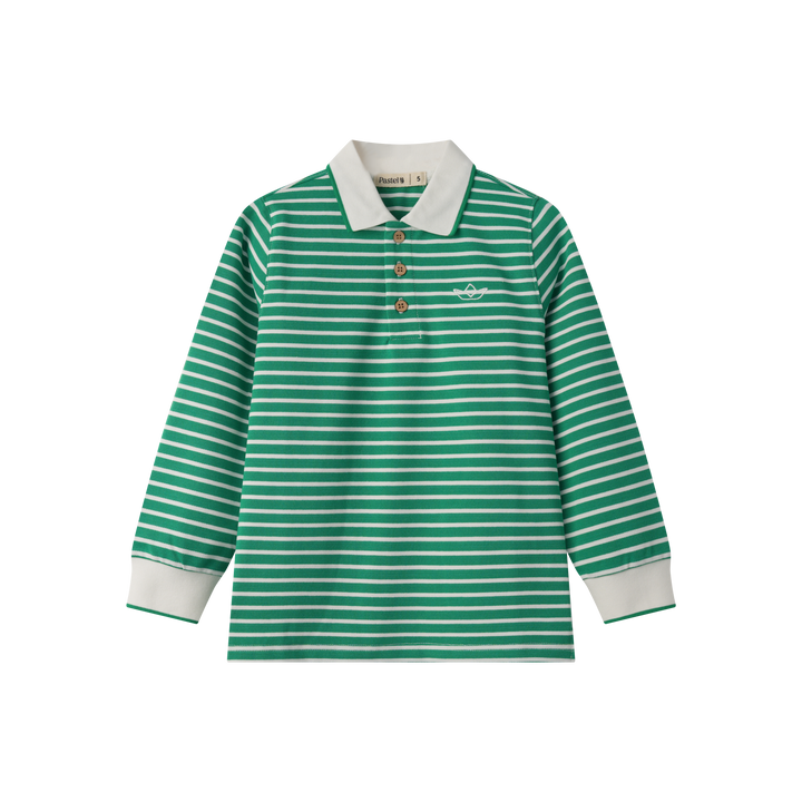 BOYS STRIPED POLO-GREEN STRIPED