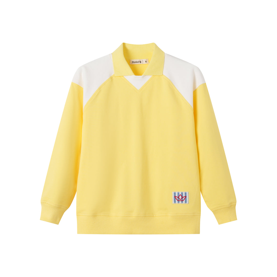 DROPSHOULDER RUGBY WITH EMBROIDERY-YELLOW