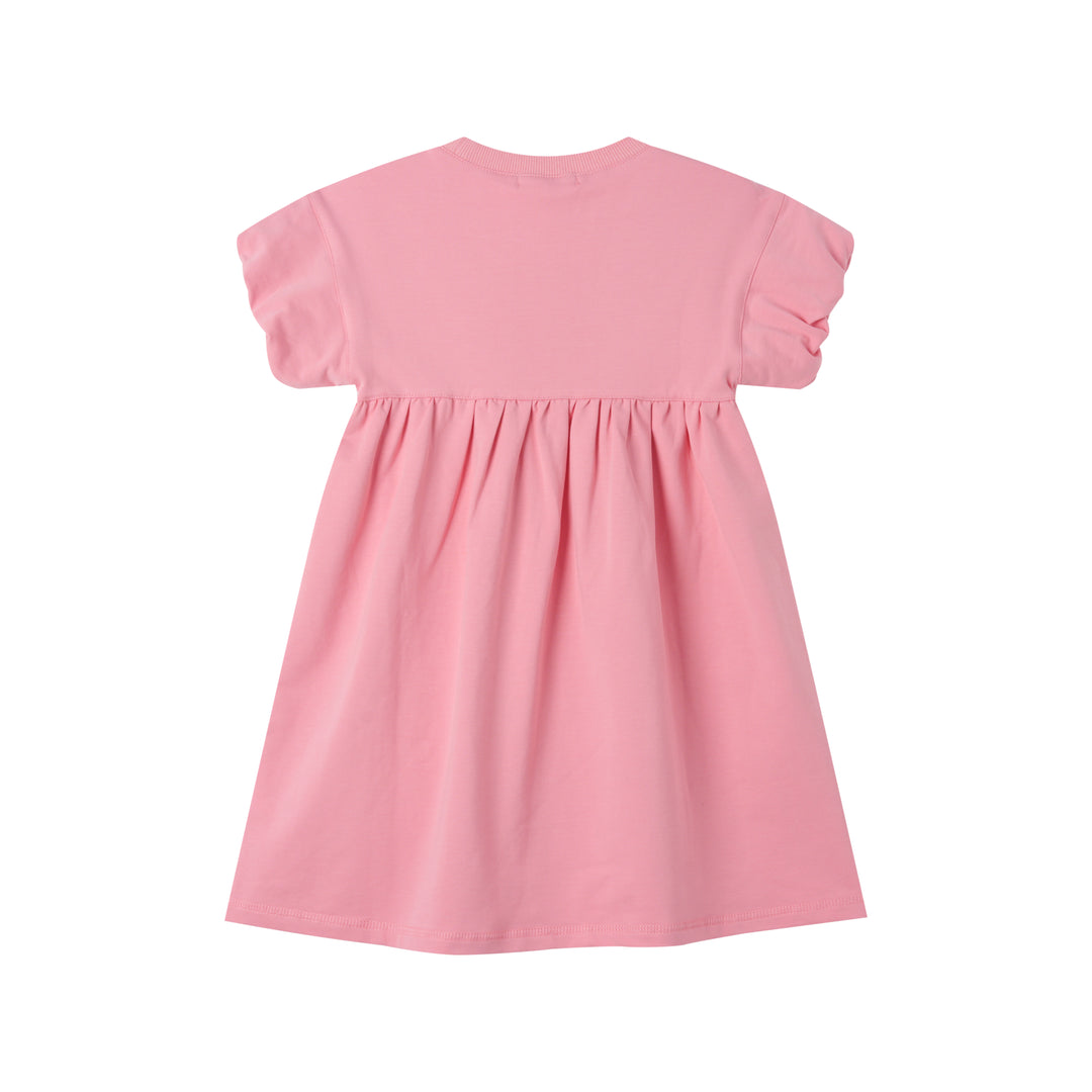 CAP SLEEVE DRESS WITH FLOWERS-PINK