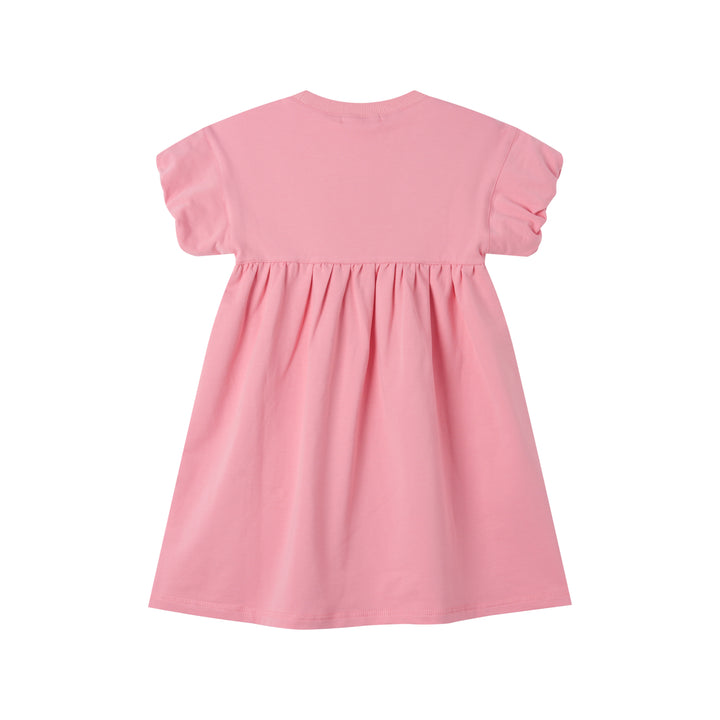 CAP SLEEVE DRESS WITH FLOWERS-PINK