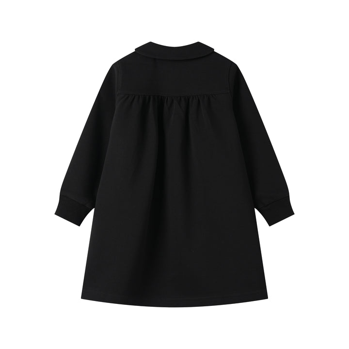 PETER PAN COLLAR SWEAT DRESS-BLACK