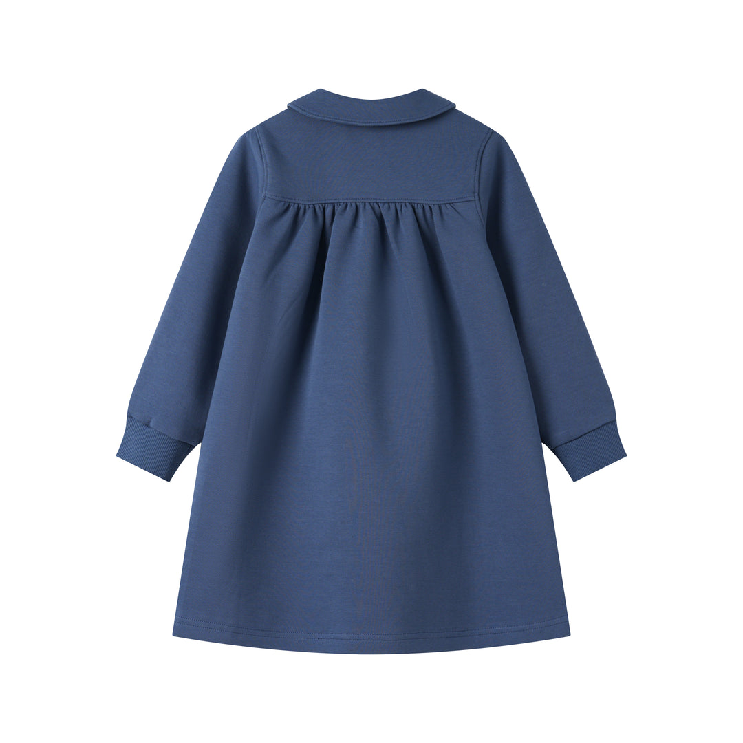 PETER PAN COLLAR SWEAT DRESS-NAVY