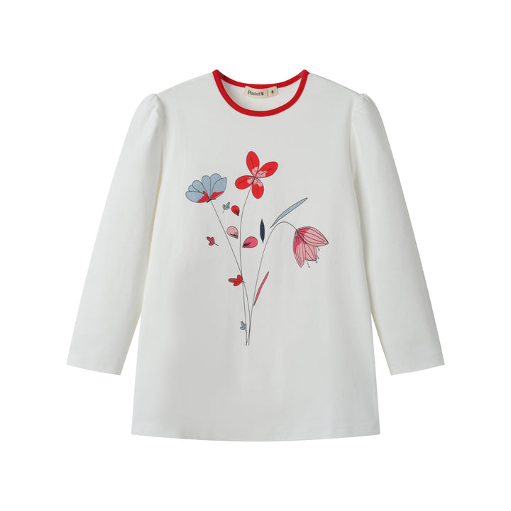 GARDEN PRINT LONG SLEEVE T-SHIRT-WHITE