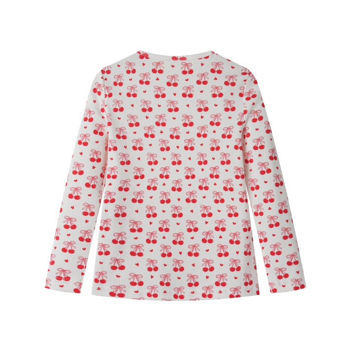 CHERRY PRINT T-SHIRT-RED