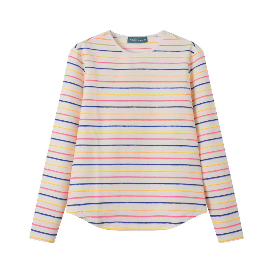 COLORFUL STRIPED TEEN SWEATSHIRT-MULTI STRIPED