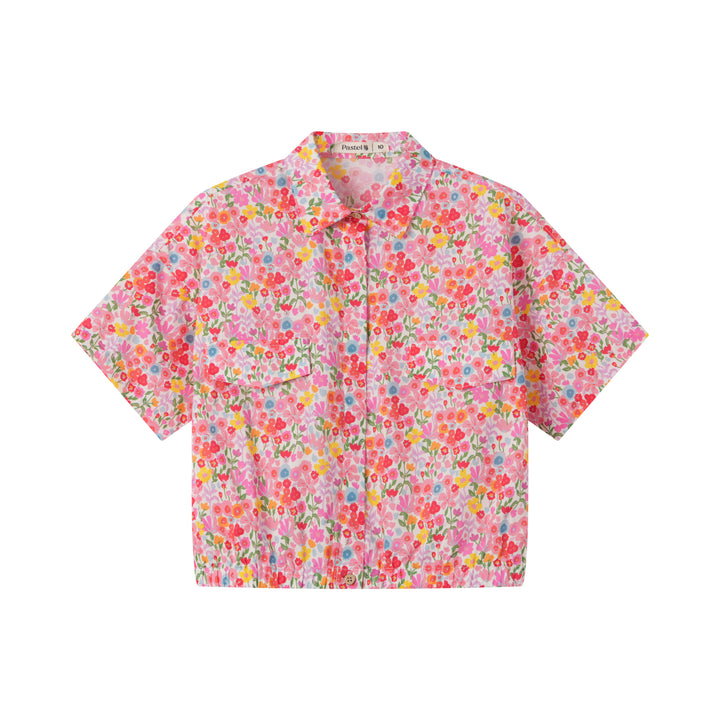 BUTTON DOWN SHIRT WITH POCKETS-FLORAL MULTI