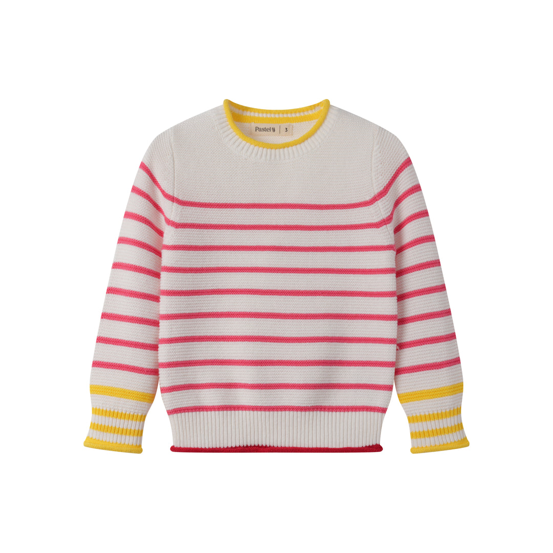 STRIPED SWEATER-HOT PINK STRIPED