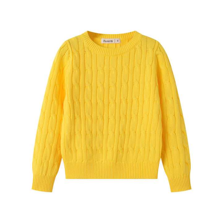 CABLE STITCH SWEATER-YELLOW