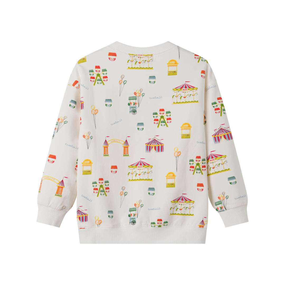 CARNIVAL PRINT SWEATSHIRT-WHITE MULTI