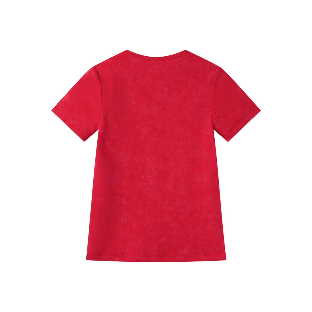 1223 SMILING SHORT SLEEVE TEE-RED