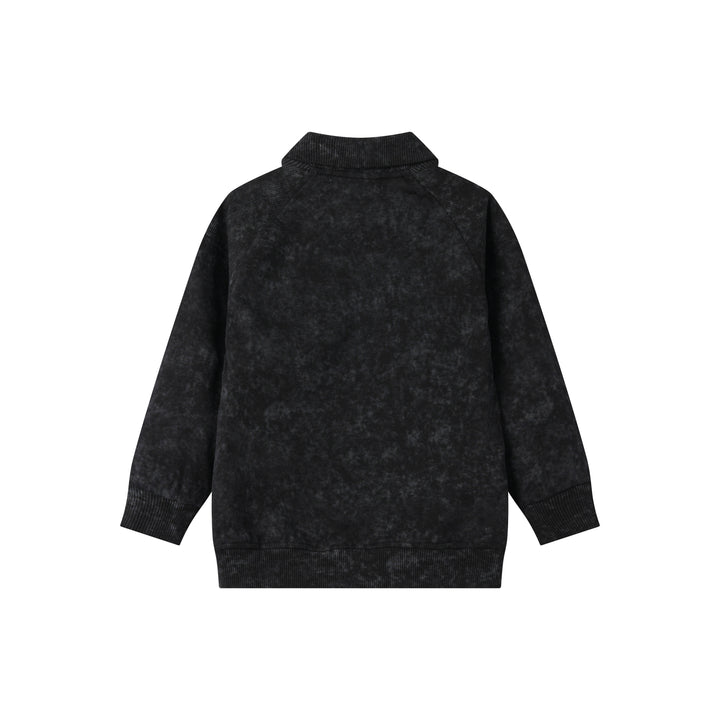 DROPSHOULDER SWEAT WITH COLLAR-BLACK