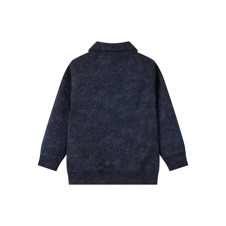 DROPSHOULDER SWEAT WITH COLLAR-NAVY