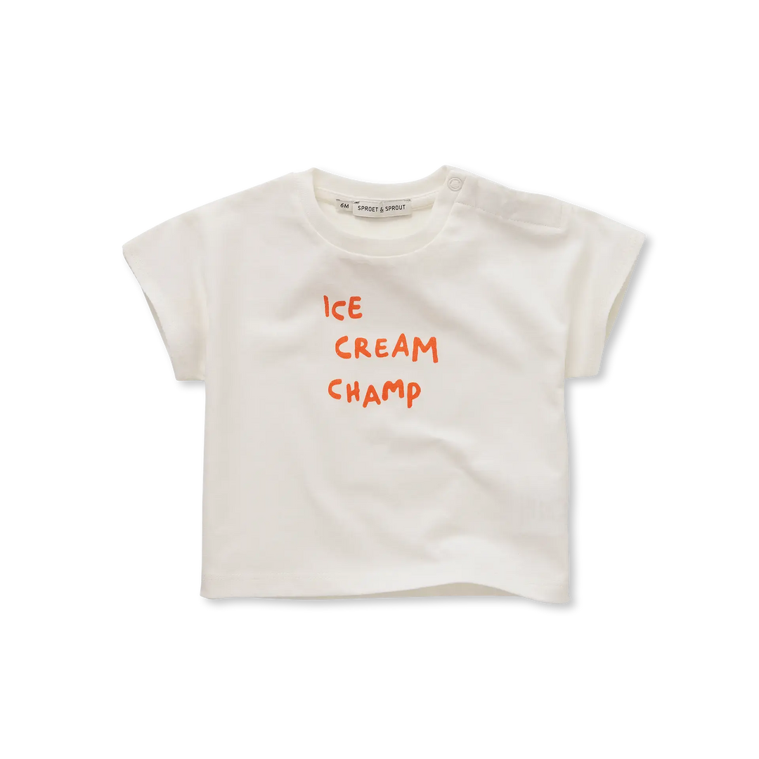 S26-2278 BABY T-SHIRT ICE CREAM   - OFF-WHITE
