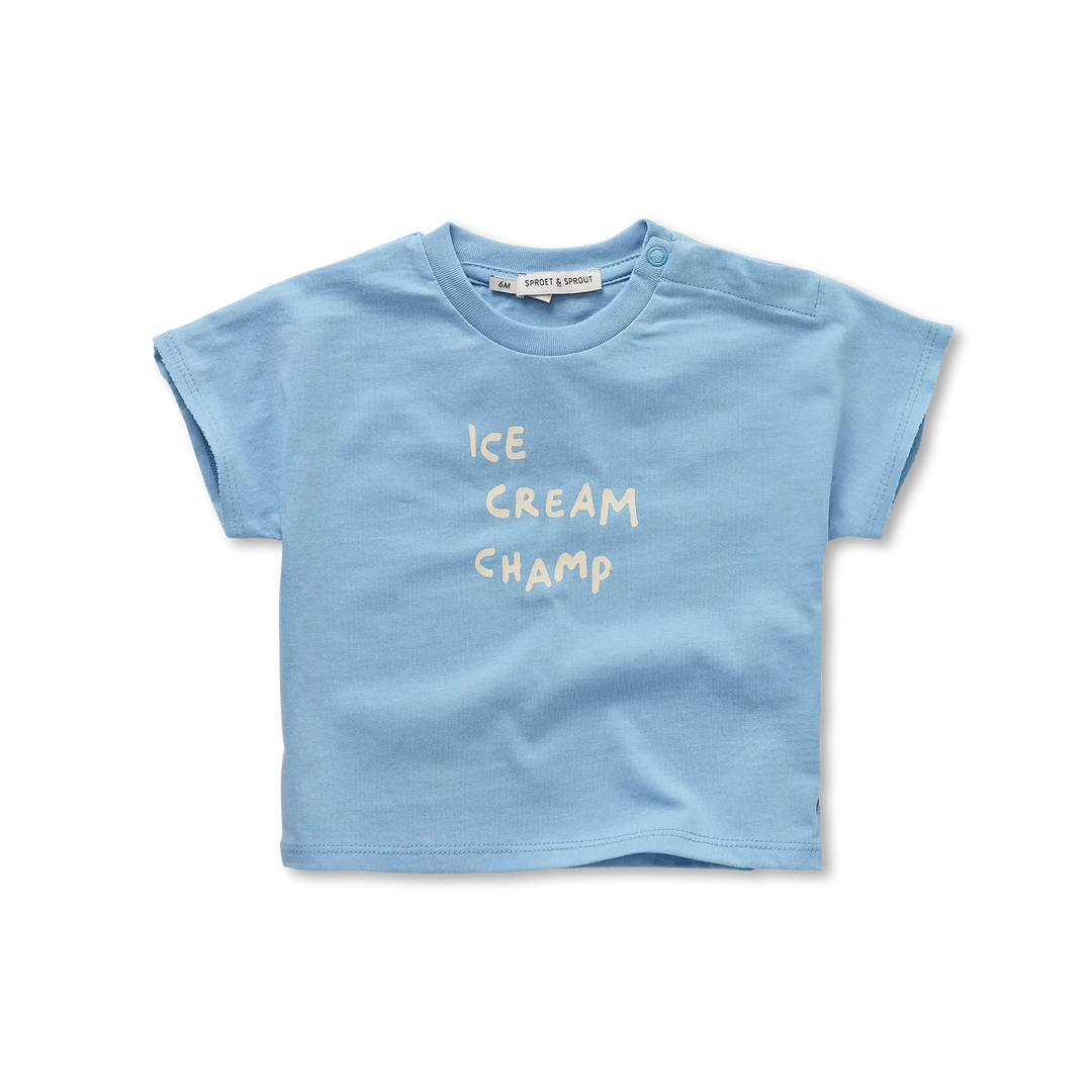 S26-2279 BABY T-SHIRT ICE CREAM  - FOREVER BLUE