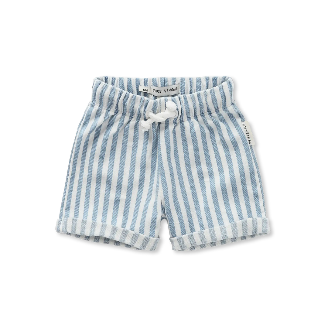 S26-2319 BABY SHORT STRIPES  - DENIM BLUE
