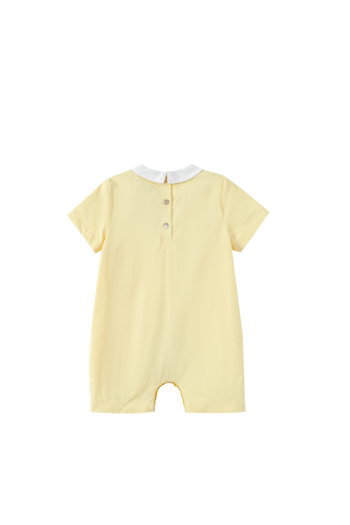 PINTUCK ROMPER WITH COLLAR-YELLOW