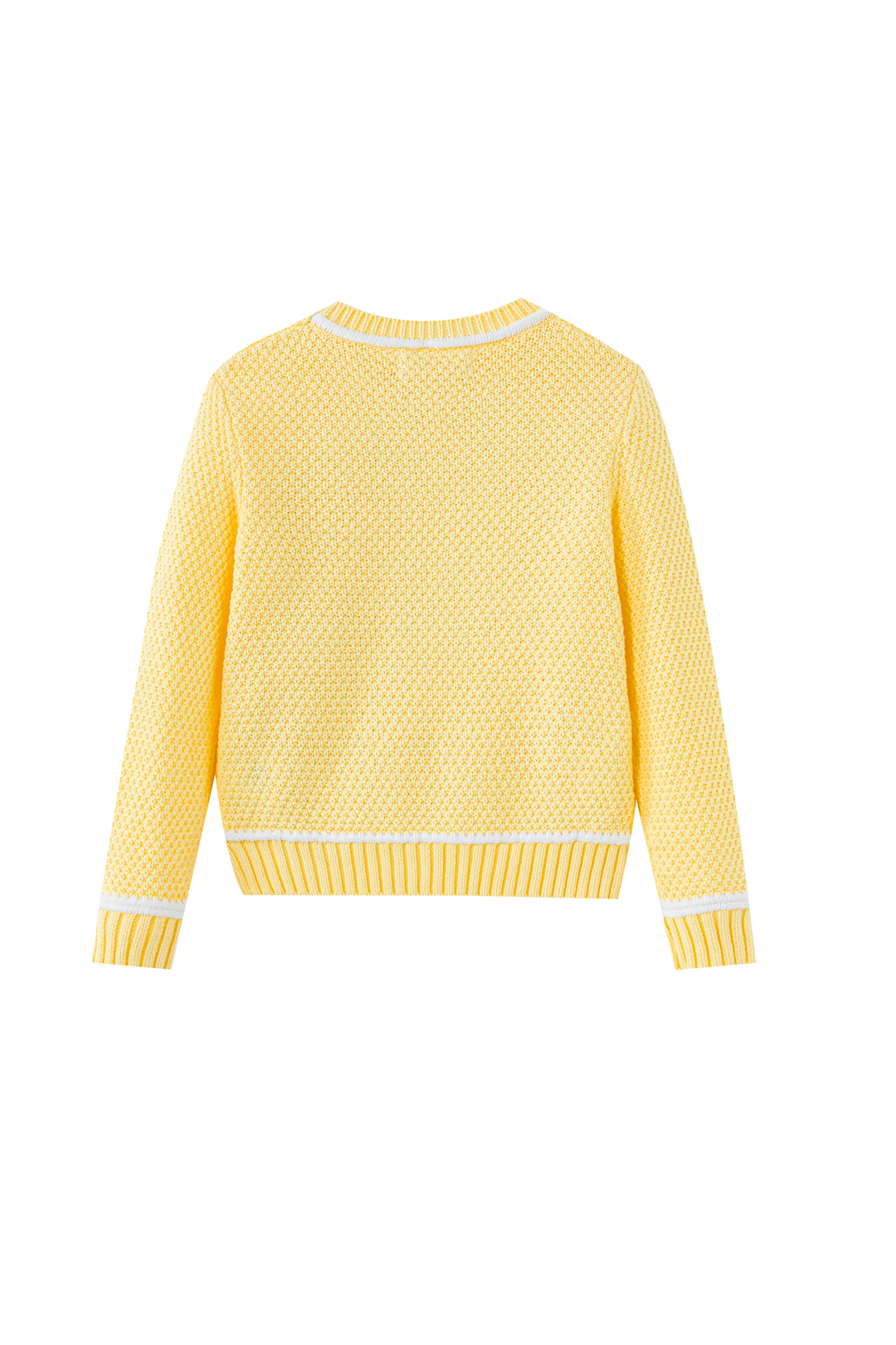 LONG SLEEVE SWEATER WITH TRIM-YELLOW