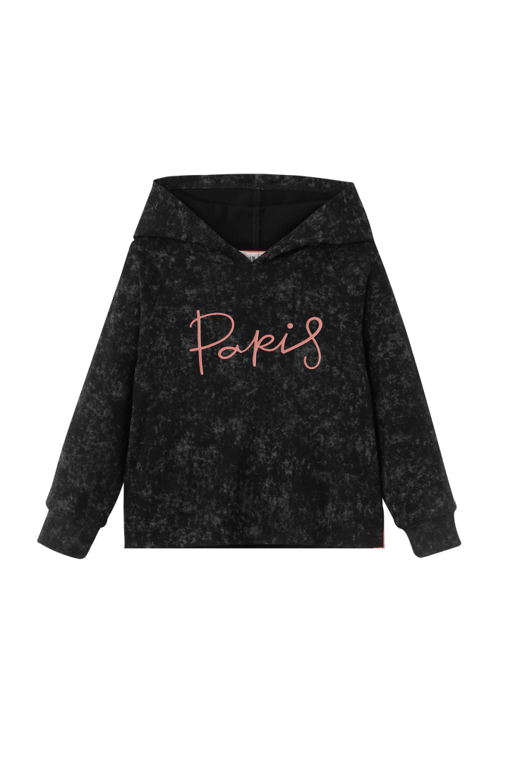PARIS HEATHERED SWEAT SET-BLACK HEATHER