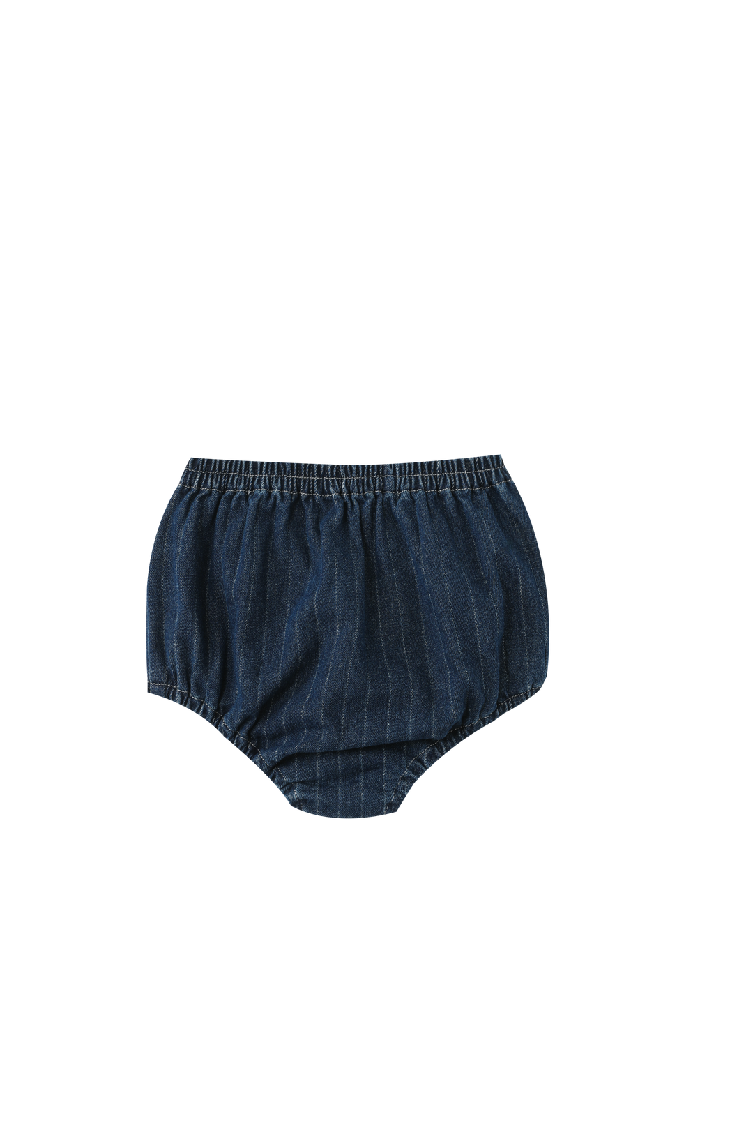 BLOOMER WITH BOW-DENIM STRIPED
