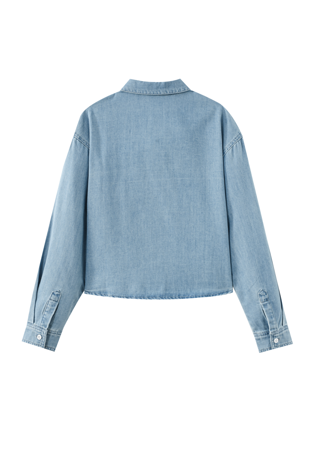 TEEN SHIRT WITH EMBROIDERED CHERRY-DENIM