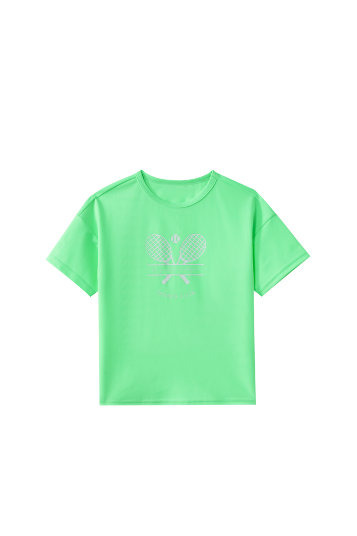 TENNIS PRINT SWIM SHIRT-GREEN