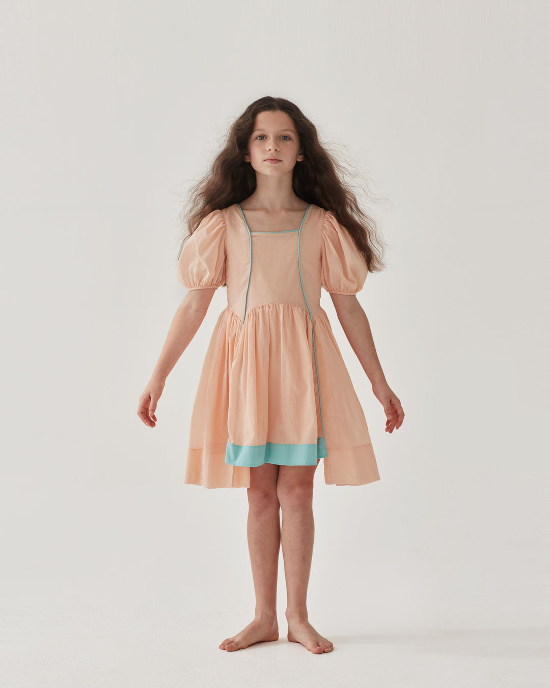 SALAD DAYS DRESS-SPECIAL LENGTH-JUST PEACHY/THE POOL