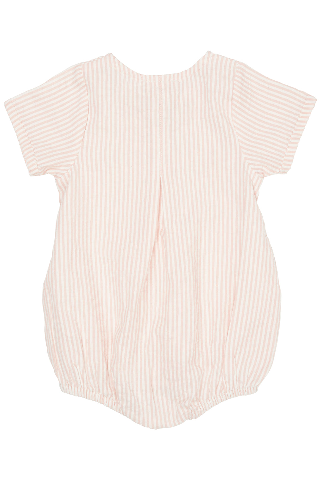 241-200-502 SEERSUCKER ROMPER W. SLEEVES - DUSTY ROSE STRIPE