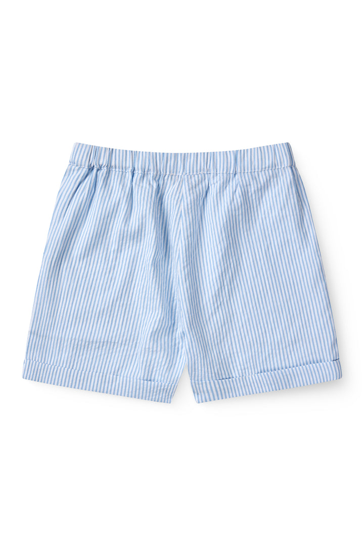 241-200-401 SEERSUCKER SHORTS SPORTY - SKY BLUE W CREAM STRIPE