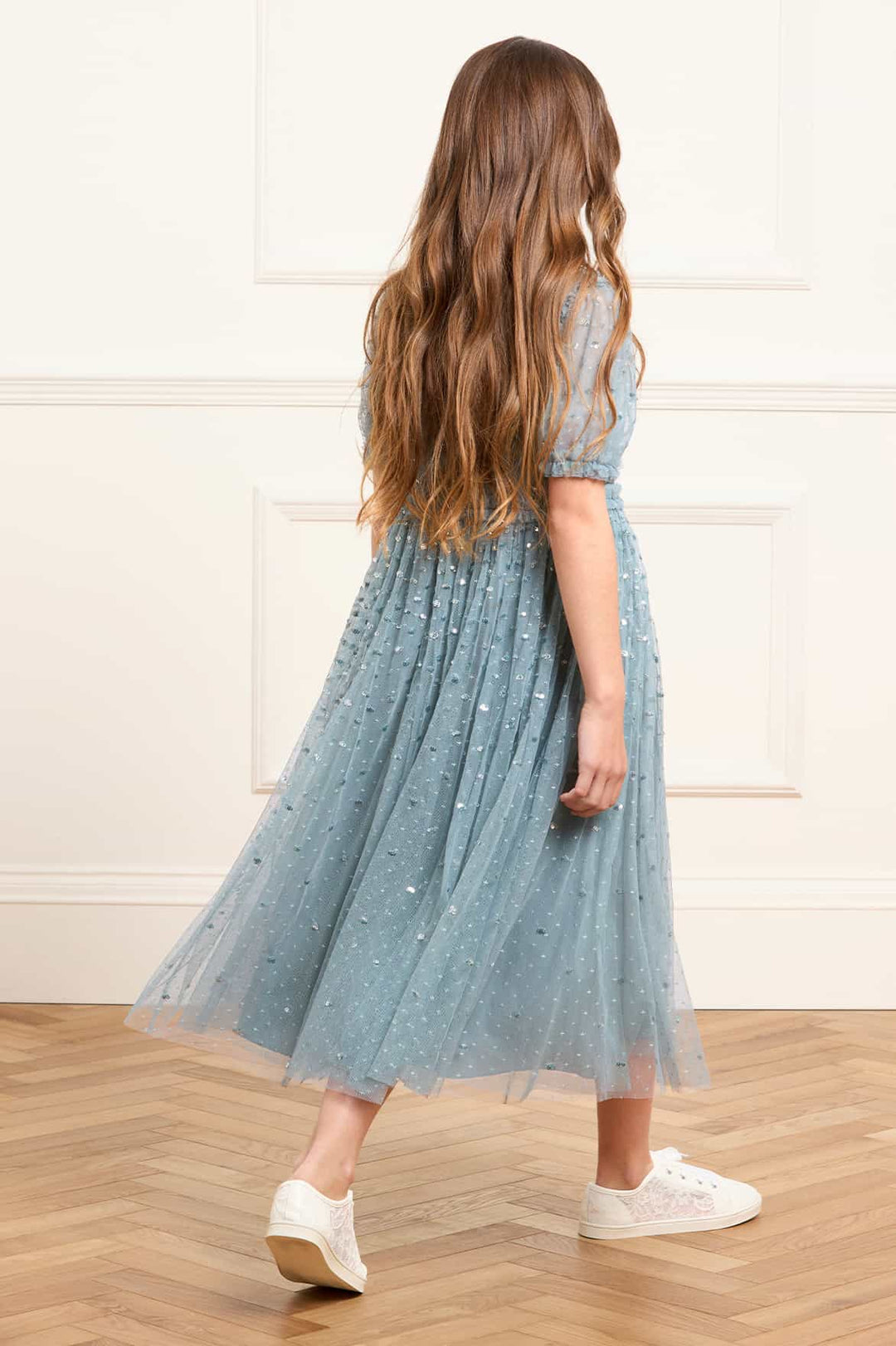 Sequin Giselle Kids Dress Blue / 6 Yrs