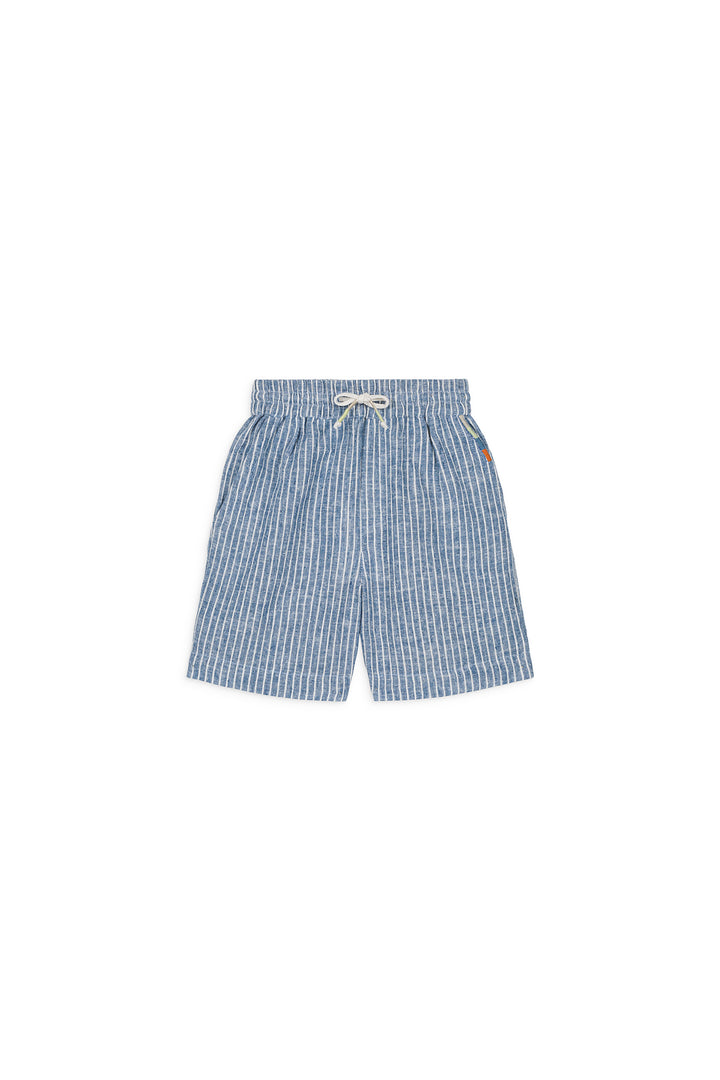 SHORTS OBIKI-Blue Onda Stripes