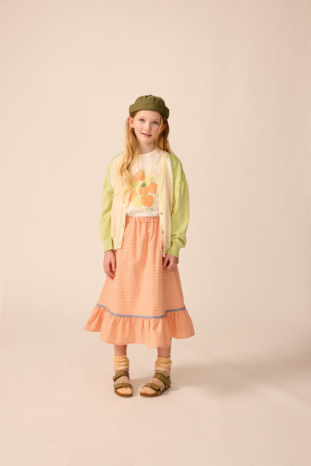 Organic Lightweight Classroom Cardigan in Keylime