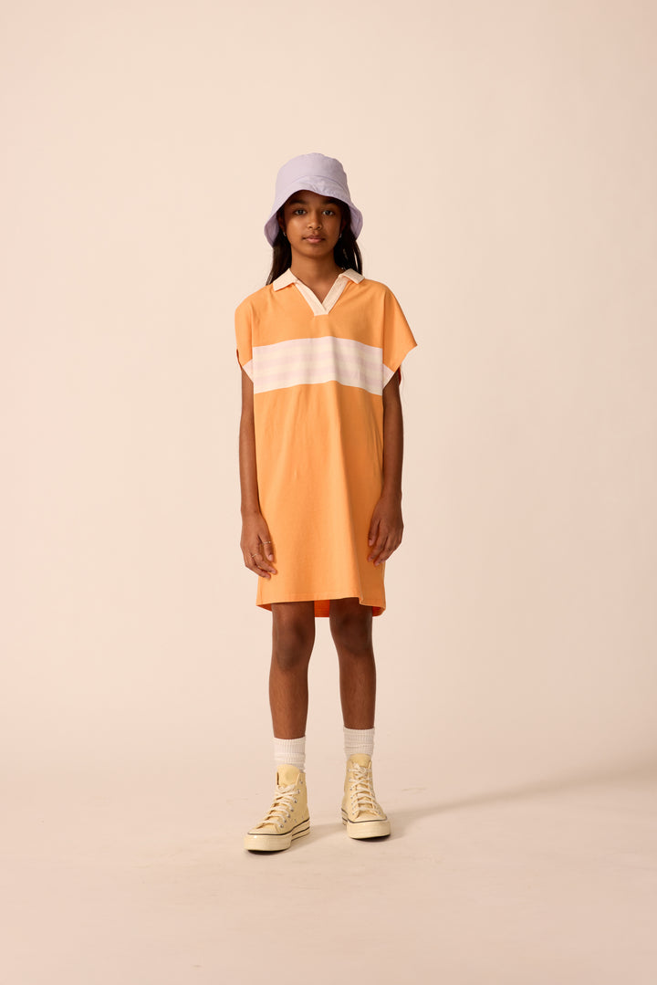 Organic Tunic Dress in Pink Cloud Stripe