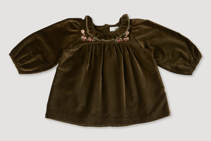 BABY BELLE DRESS/BLOOMER SET-Dark Eucalyptus Green