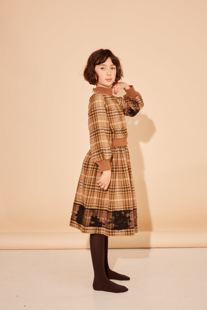 SIDE HUSTLE TOP-NUT BROWN CHECK