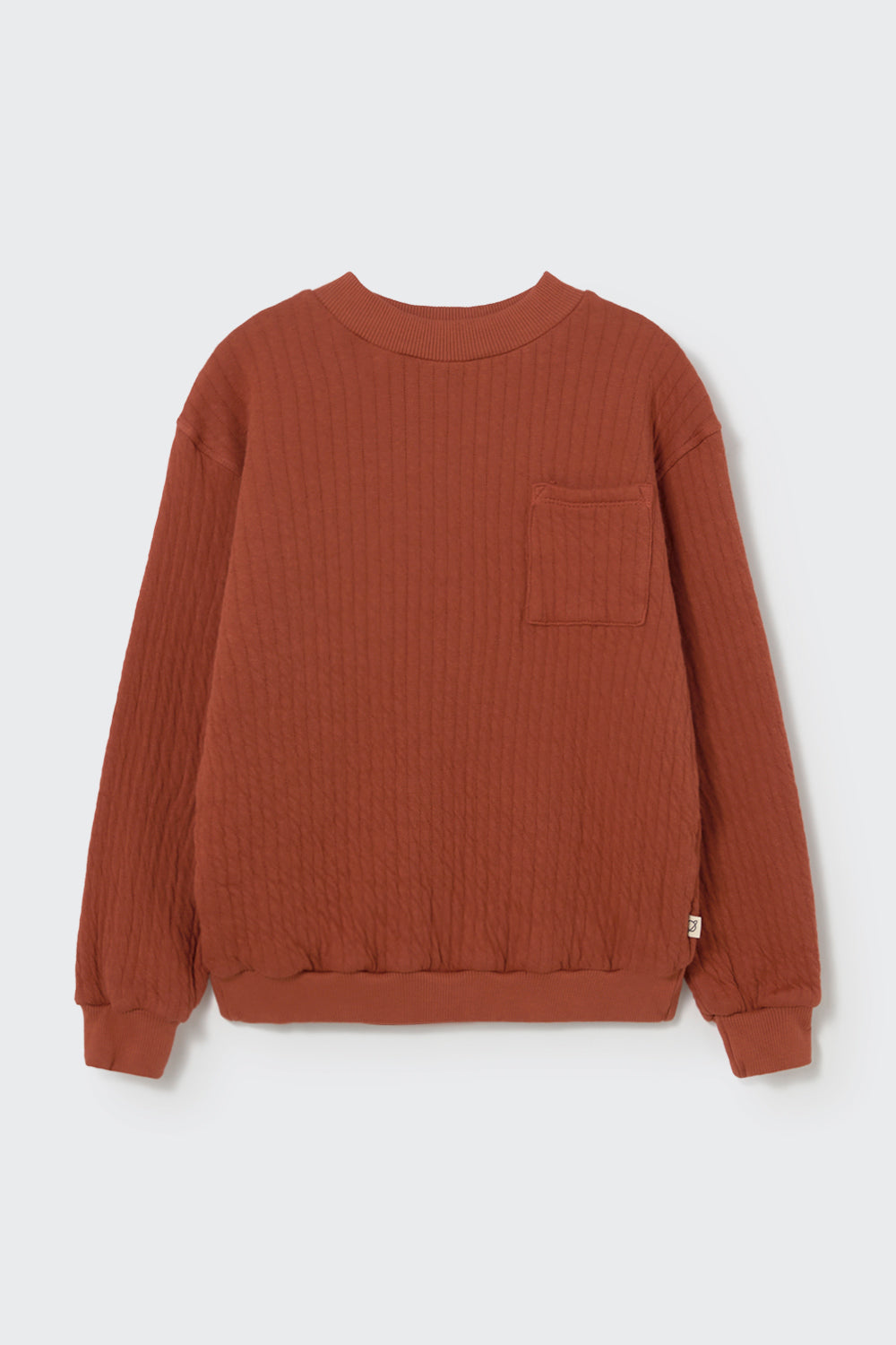 SIMONEK246W6 QUILTED COTTON SWEATSHIRT - GINGER